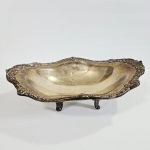 Vintage Sheridan Renaissance Pattern Victorian Revival Silver Plated Footed Bowl